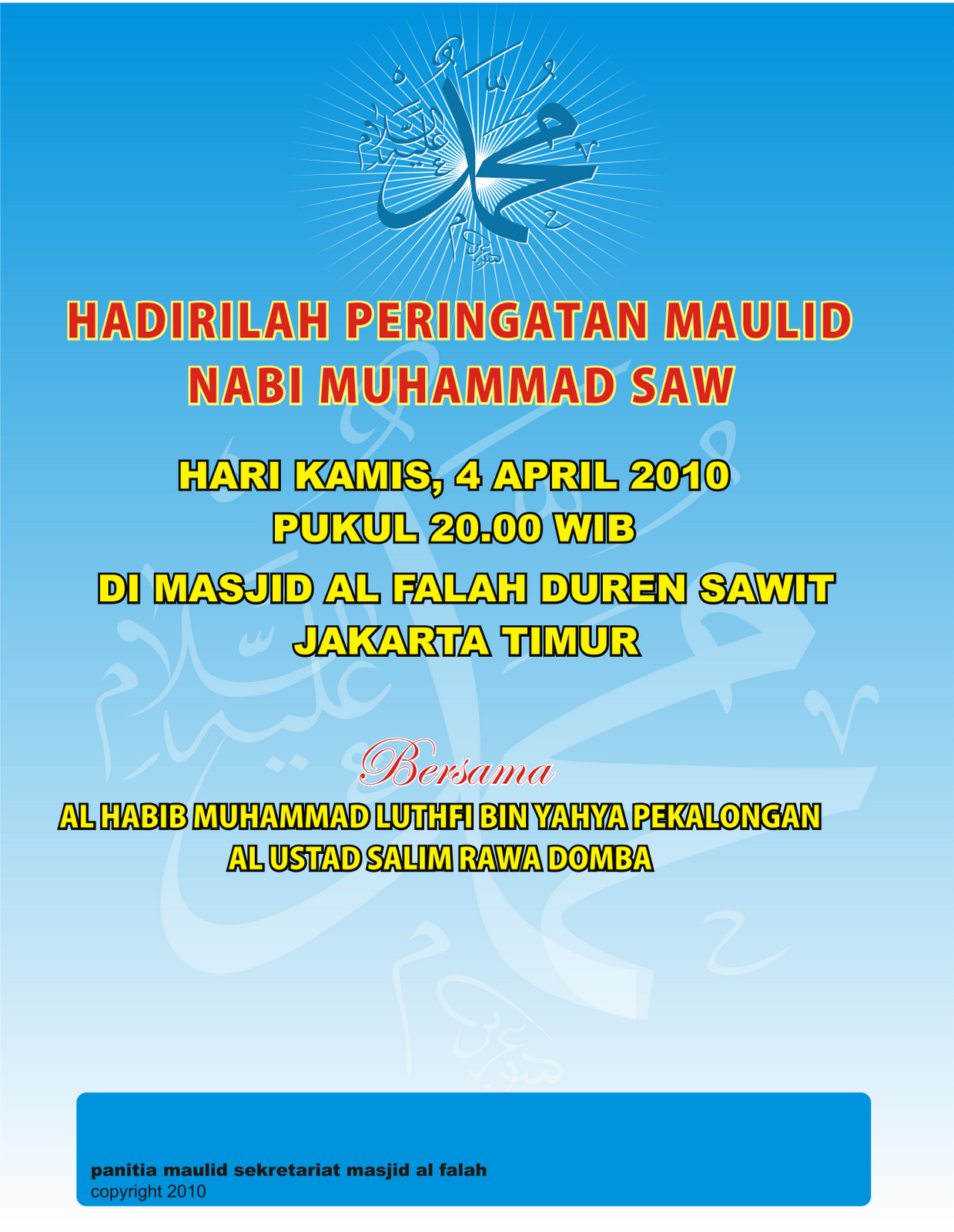 Download Contoh Undangan Maulid Nabi Muhammad Saw 