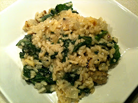 Risotto with Sausage, Parsnips and Kale