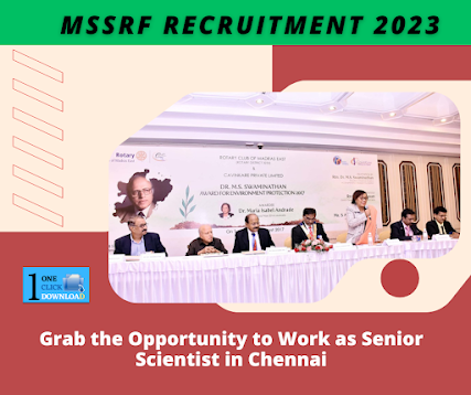 MSSRF Recruitment 2023