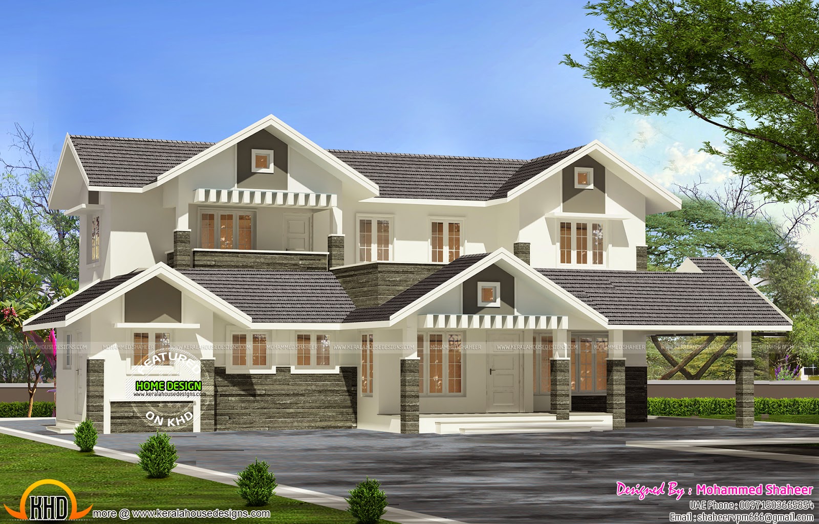  3000  sq  ft  modern villa plan  Kerala home  design and 