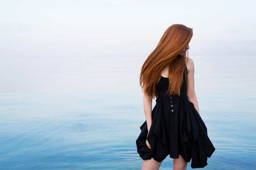 30 Stunning Pictures From All Over The World That Prove The Unique Beauty Of Redheads - Model Nastya Pindeeva Overlooking The Black Sea In Ukraine