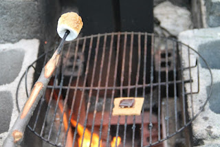 Marshmallow roasting on rocket silo campfire