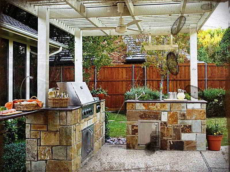  24 desain dapur terbuka semi outdoor menghadap taman 