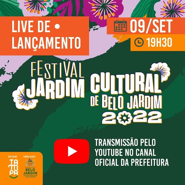 PREFEITURA DE BELO JARDIM LANÇA PROGRAMAÇÃO DO JARDIM CULTURAL NESTA SEXTA-FEIRA (09)