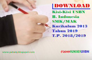 Kisi-Kisi USBN B Indonesia SMK/MAK Tahun 2019