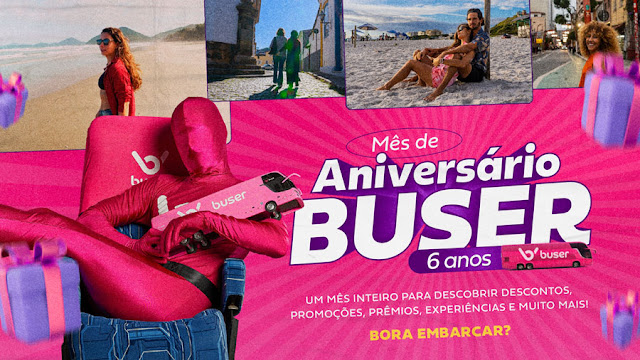 Buser comemora 6 anos com Promoção Incrível: Viaje para 6 Destinos Brasileiros e Viva Experiências Únicas!