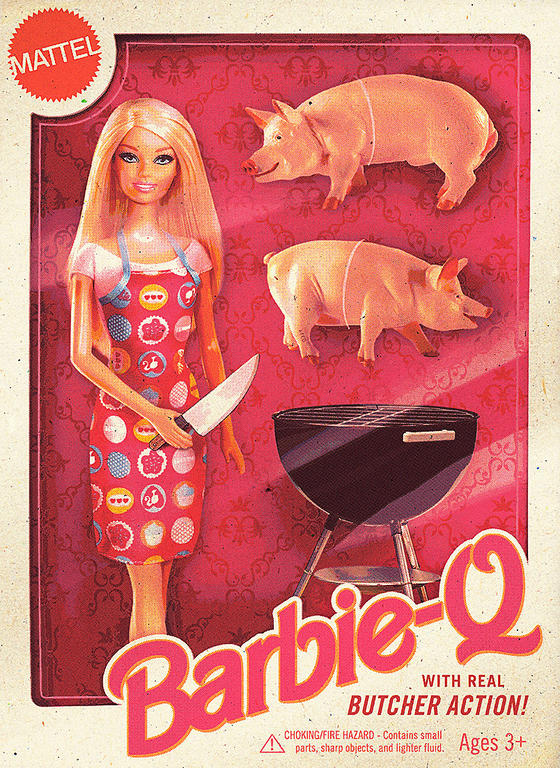 Barbie Barbecue - witziges Bild Schwein grillen