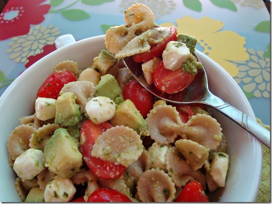 creamy avocado pasta salad bite