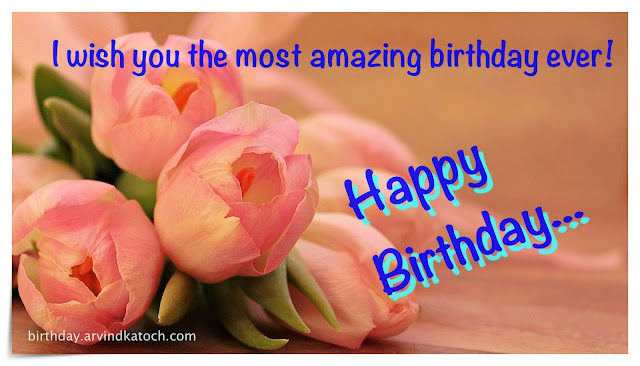 Tulip Flowers Birthday Card (I wish you the most amazing birthday)