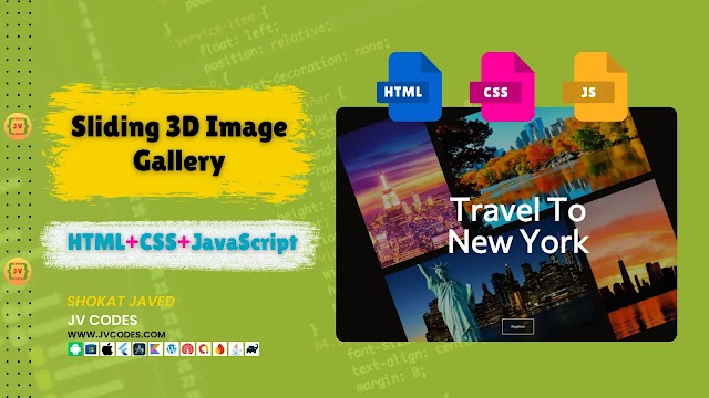 Sliding 3D Image Gallery in HTML, CSS and JavaScript