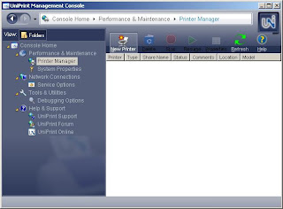 UniPrint Spool Server management console