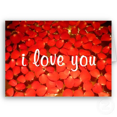 Valentine Rose Petals Greeting Cards
