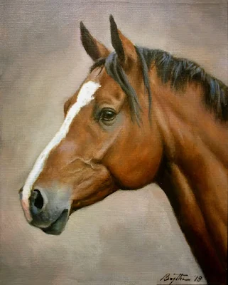 German horse painting Peter Bojthe