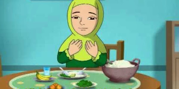 Gambar Anak Muslim Berdoa Sebelum Makan