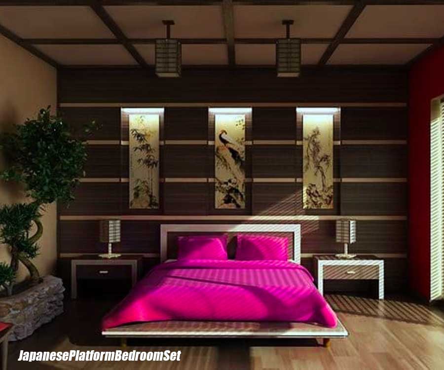 Modern Japanese Style Pink Bedroom Design Ideas