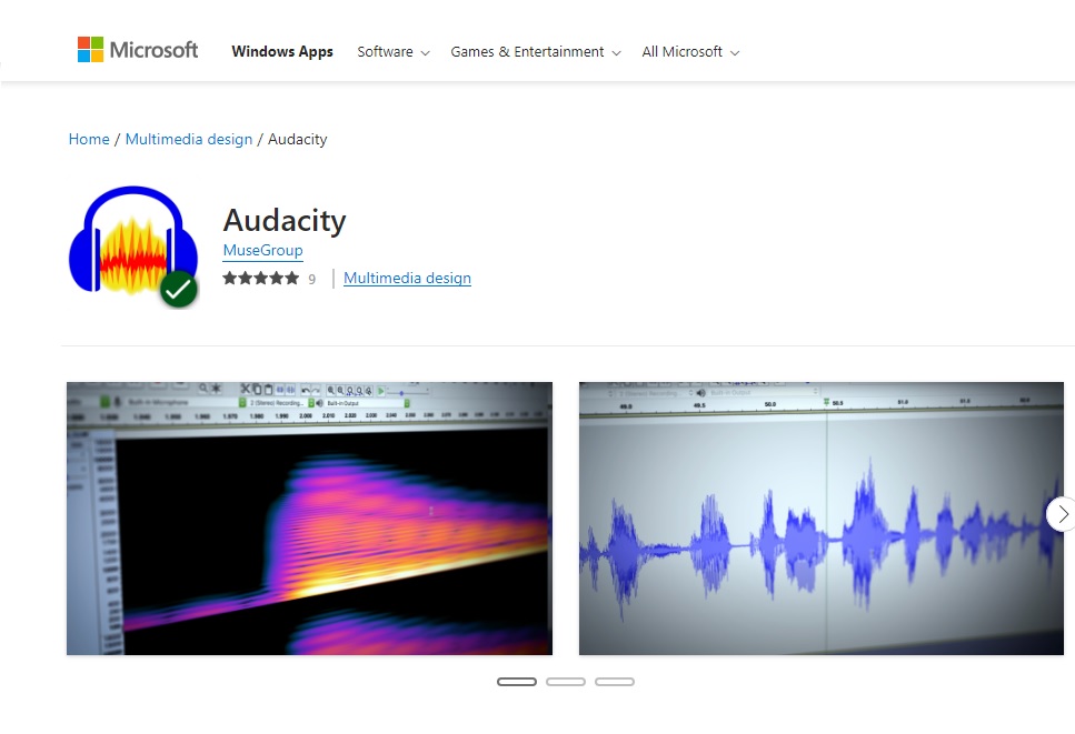 Audacity arrives at the Microsoft Store