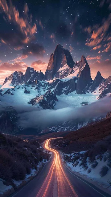 Road to Mountains Wallpaper for iPhone