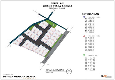 site plan bangunan Cluster Grand Tiara Adonia Cinunuk Kab Bandung