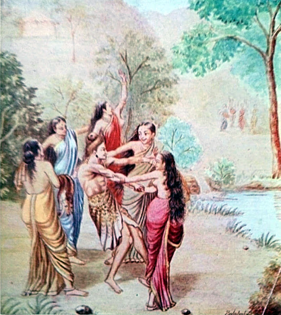 Rishyashringa lured into AngaDesha by Dancing Girls