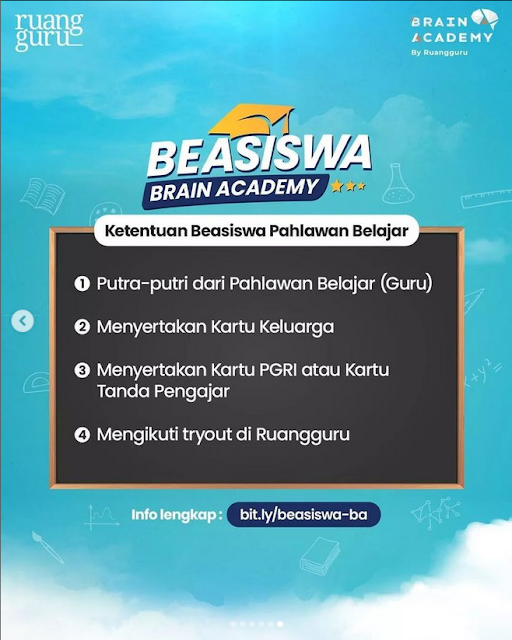 Beasiswa Brain Academy Total Senilai 2,5 Miliar Rupiah, Batas Pendaftaran 13 November 2022