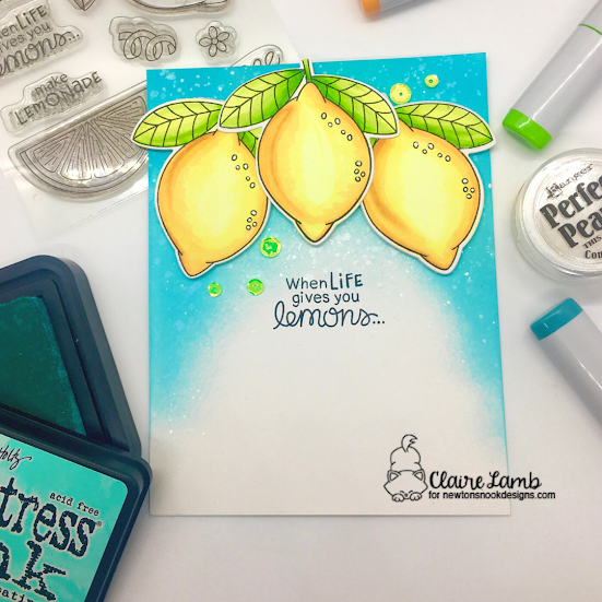 When life gives you lemons by Claire by Lemon Twist by Newton's Nook Designs; #inkypaws, #newtonsnook, #cardmaking