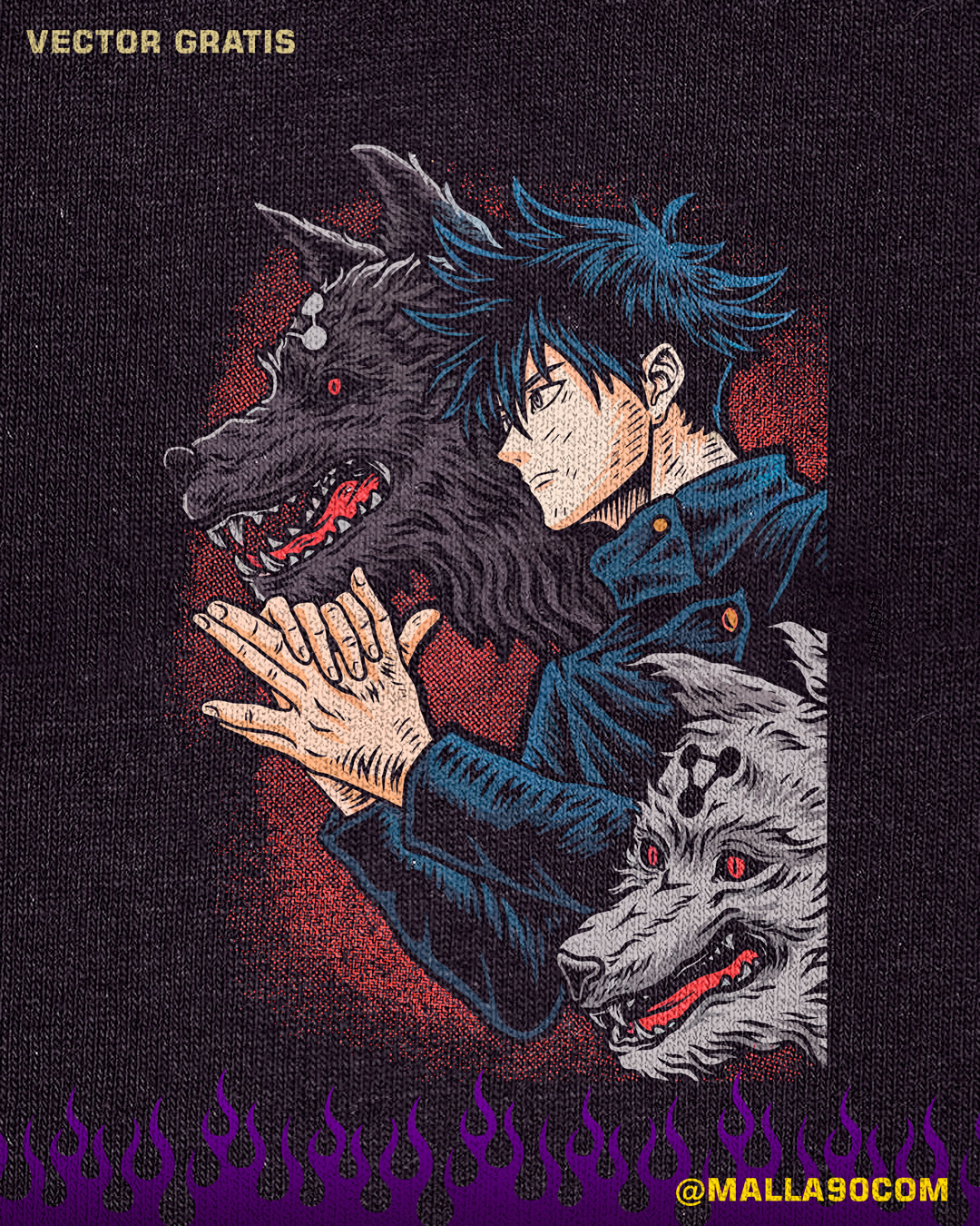 vector gratis de anime Jujutsu no kaisen