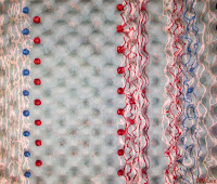 Upcycled Shipping Foam Retro Red White and Blue I