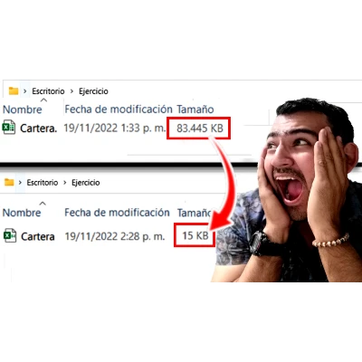 como disminuir el peso de un archivo de excel