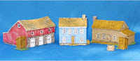 ACWBL-002: 10mm Farm Set Contains Contains 3 model buildings plus well and 2 different Out-Houses