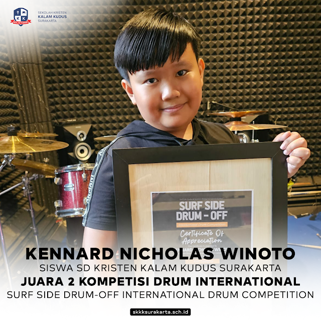 Kennard Nicholas Winoto, Siswa SD Kristen Kalam Kudus, Juara 2 Surf Side Drum - Off International Drum Competition