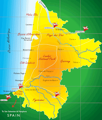 Aquitania Mapa de Ciudades