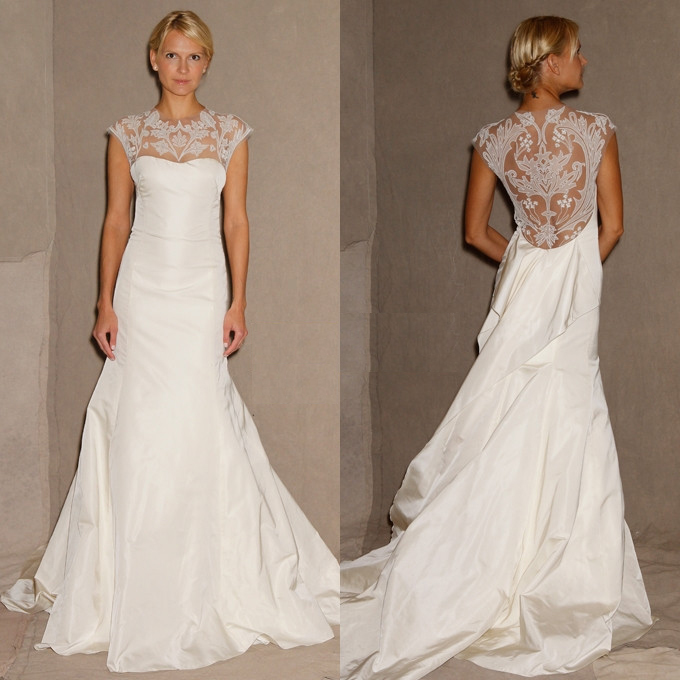 Lace covered wedding dress