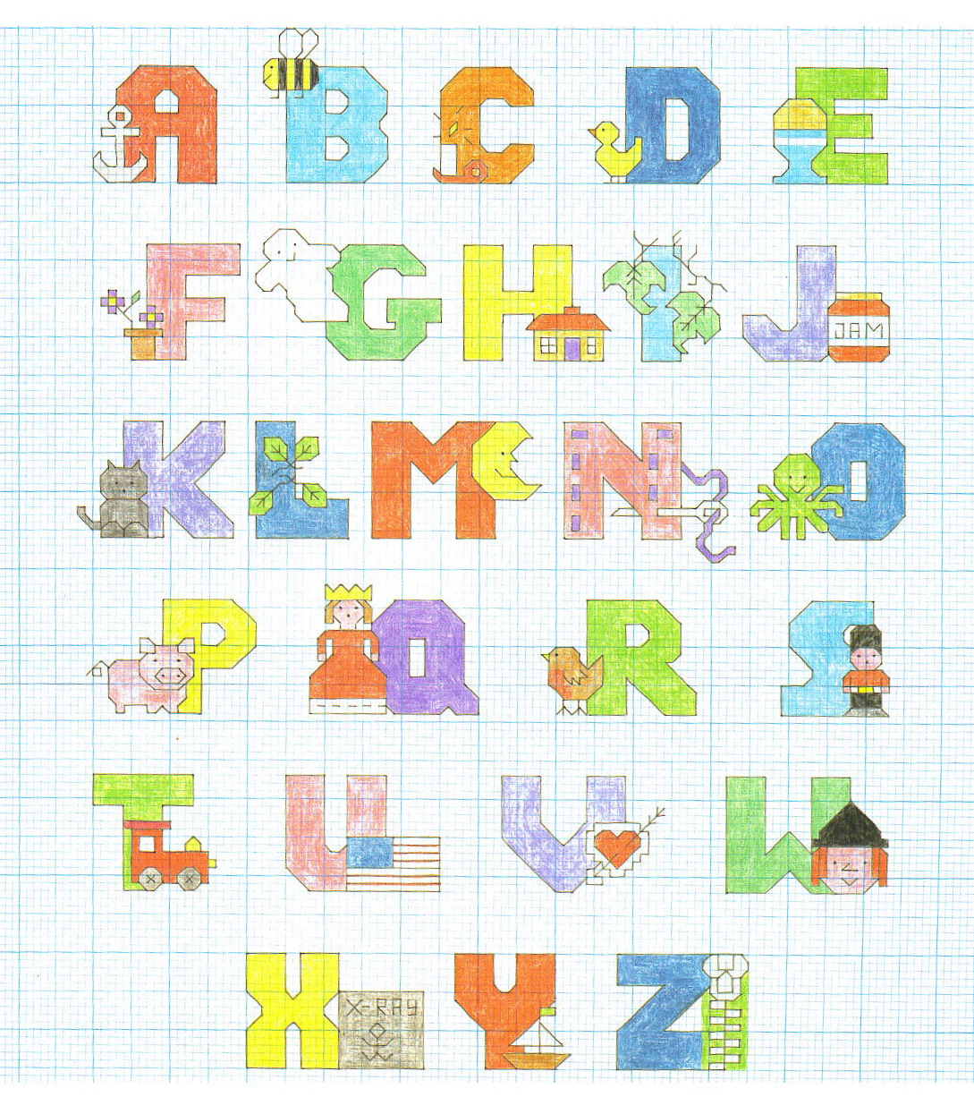 Cross Stitch Mania: Free Children's Alphabet Cross Stitch Chart