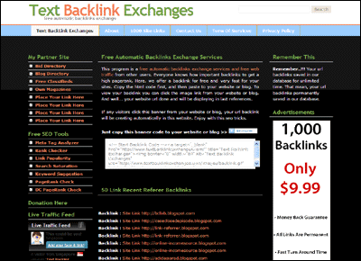 Text Backlink Exchanges « View Link BidBasedWebDirectory