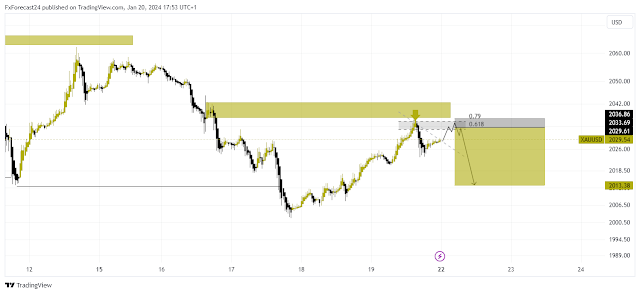 Weekly Analysis of Gold Prices (January 22-26, 2024) and Key Trading Opportunities