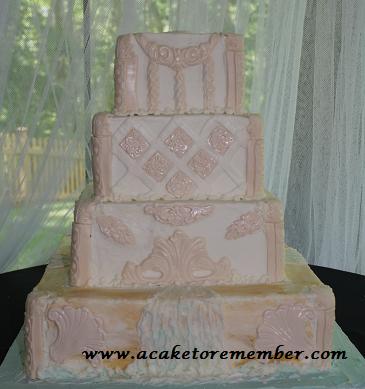 wedding cakes with fountains and lights