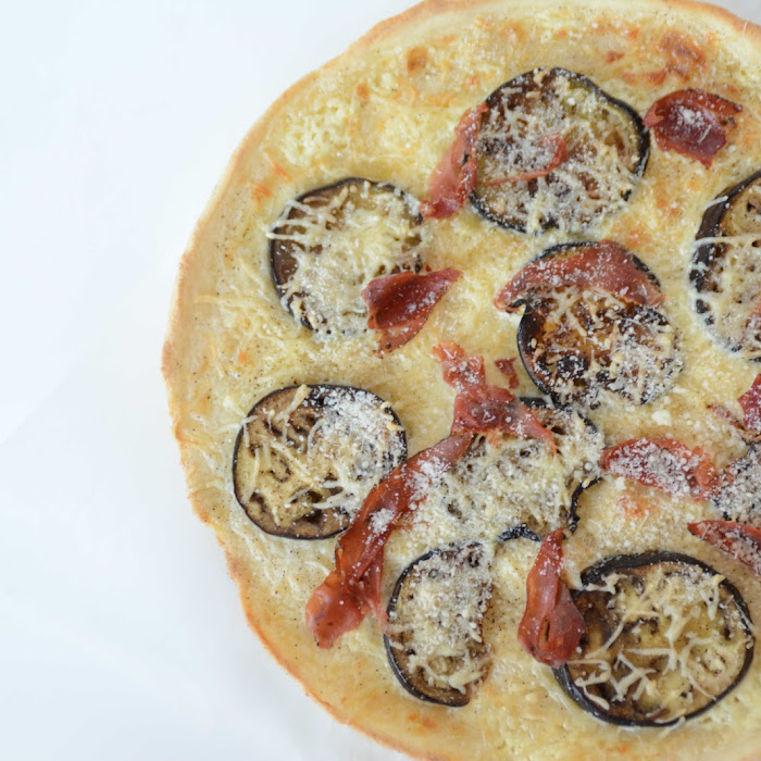 Pizza blanche à l'aubergine