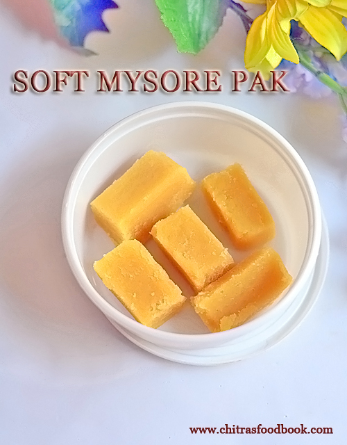 Soft Mysore Pak Recipe Step By Step Ghee Mysore Pak Recipe Chitra S Food Book