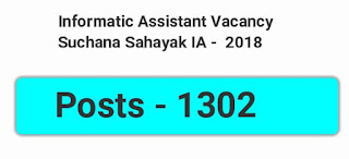 informatic assistant (Suchana sahayak) IA Vacancy 2018 post 1302