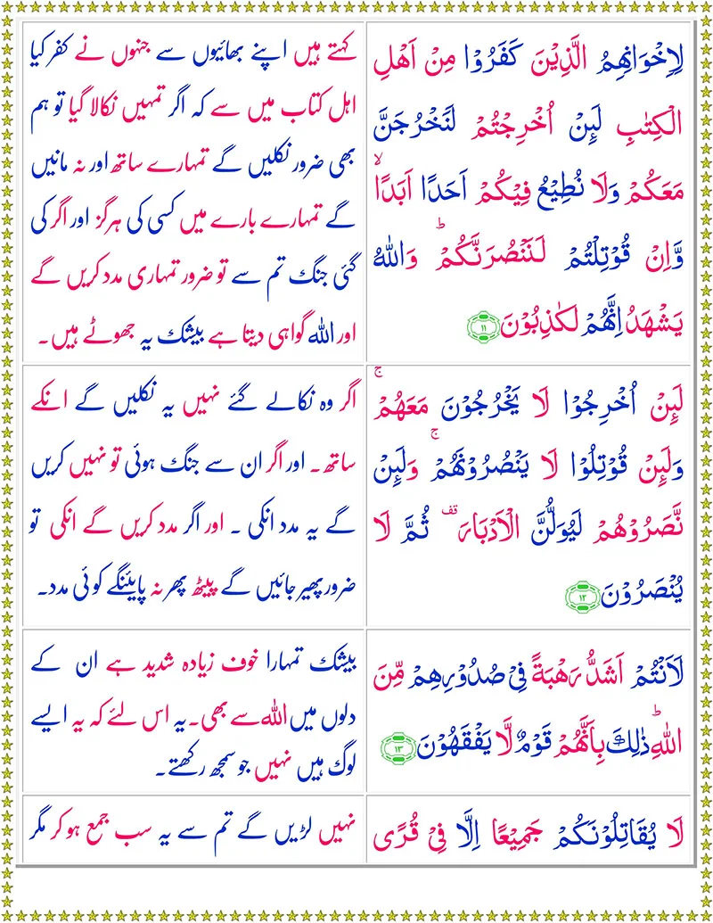 Surah Al-Hashr with Urdu Translation,Quran,Quran with Urdu Translation,