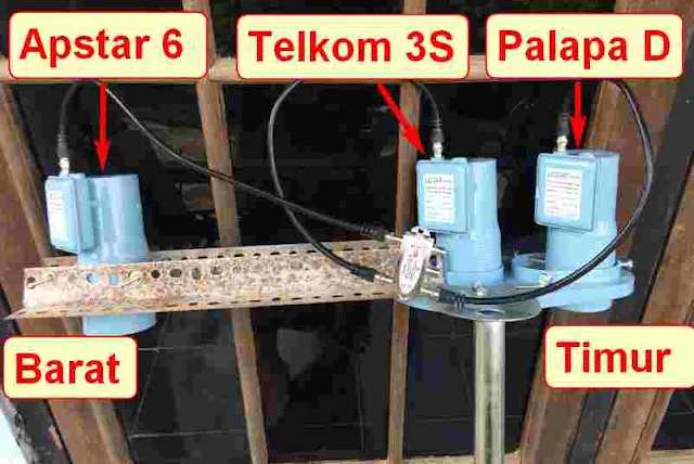 Tutor Tracking Apstar 6 dan Palapa D Telkom 3s Dalam 1 Dish