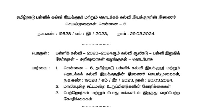 Class 1 to 9 - New Annual Exam Time Table 2024
