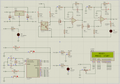 Circuit diagram of Heart Beat Monitor using PIC 16F84