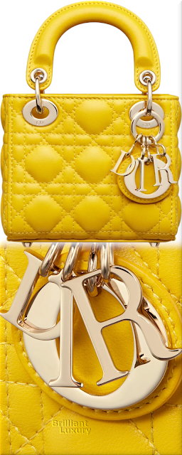 ♦Yellow cannage lambskin micro Lady Dior bag #dior #bags #yellow #brilliantluxury