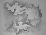 Autumn Leaves Drawing in Pencil and Charcoal