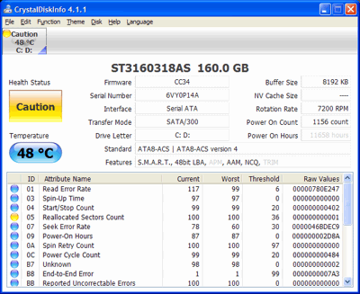 cek hardisk dengan crystaldiskinfo