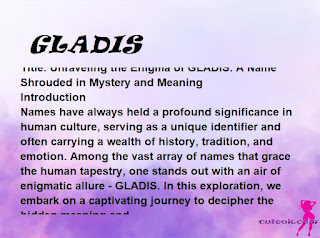 meaning of the name "GLADIS"