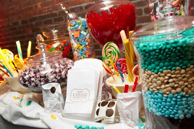 Thinking about the season when creating a candy buffet for your wedding 