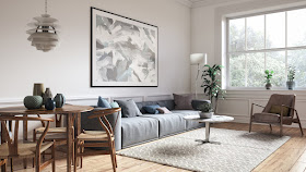 Simple interior furniture in living room design