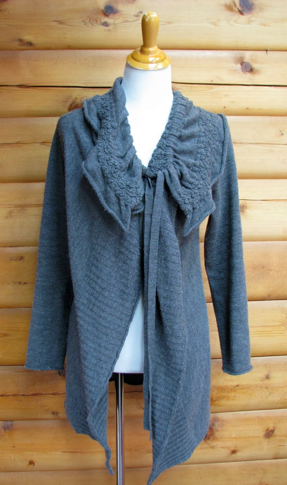 http://www.ebay.com/itm/MOTH-Anthropologie-Grey-Long-Sweater-Coat-Wool-Ruffle-Women-Medium-/131101608272?